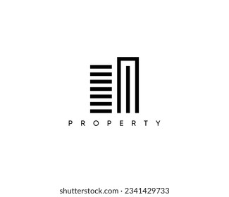 Modern building, architecture, construction logo design. Abstract modern cityscape icon.
