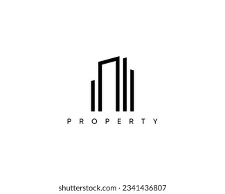 Modern building, architecture, construction logo design. Abstract modern cityscape icon.