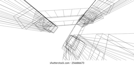 Modern building architecture. Geometric background.