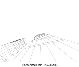 Modern building architecture. Geometric background.
