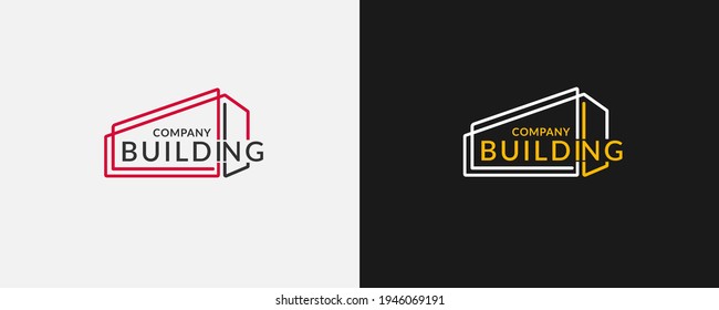 Diseño del logotipo de la arquitectura moderna del edificio. Diseño de vectores de desarrollo de propiedades residenciales