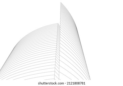 Ilustración vectorial de la arquitectura de construcción moderna