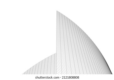 Ilustración vectorial de la arquitectura de construcción moderna