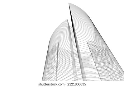 Modern building architecture vector illustration