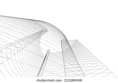 Ilustración vectorial de la arquitectura de construcción moderna