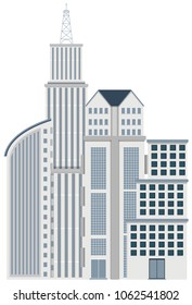 Modern Building in Big City illustration