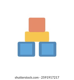 Modern building blocks icon suitable for various illustrations.