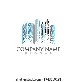 Modern building city logo vector