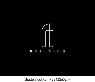 Modern building, cityscape, skyscraper, architecture logo design concept.