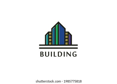 Modern building in a clean city business logo