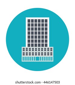 Modern Building Colored Vector Illustration