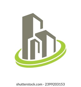 logotipo del nombre de la empresa de construcción moderna.