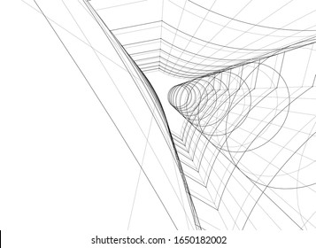 Concepto moderno de construcción. Arquitectura 3d