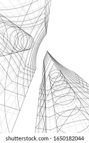 Modern building concept. Architecture 3d