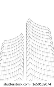 Concepto moderno de construcción. Arquitectura 3d