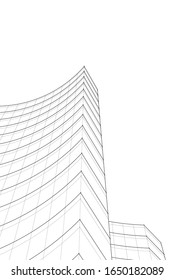 Modern building concept. Architecture 3d