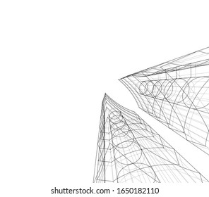 Modern building concept. Architecture 3d