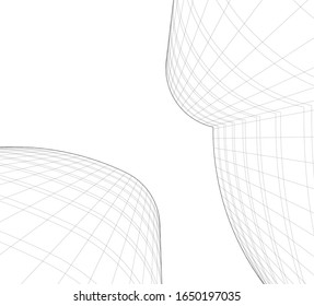 Modern building concept. Architecture 3d
