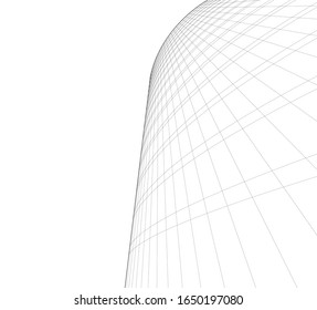 Modern building concept. Architecture 3d