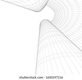 Modern building concept. Architecture 3d