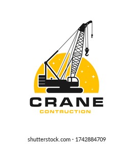 modern building construction crane logo design