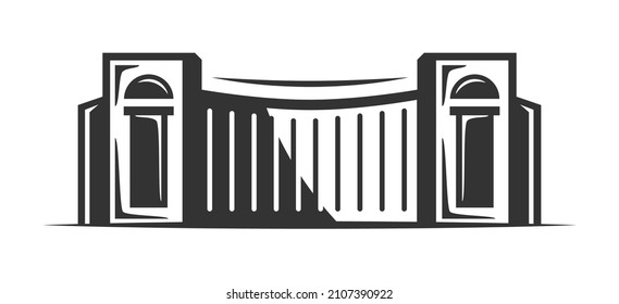 Construcción moderna aislada de fondo blanco. Ilustración del vector