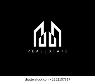 Modern building construction logo design concept for business identity. Abstract cityscape vector design symbol.