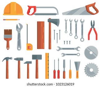 Modern Building Construction Repair Tools Illustration