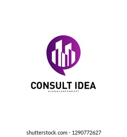 Modern Building Consulting Agency logo design template. Modern City Chat logo concept