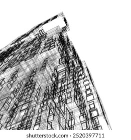 Modern building design 3d rendering 