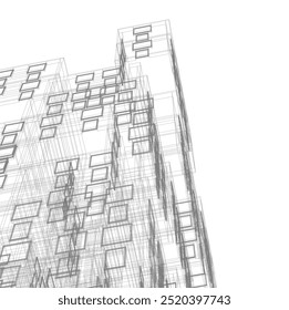 Modern building design 3d rendering 