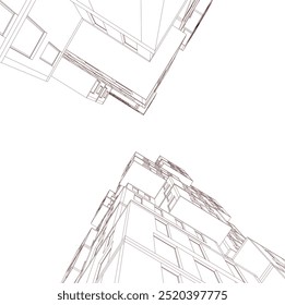 Modern building design 3d rendering 