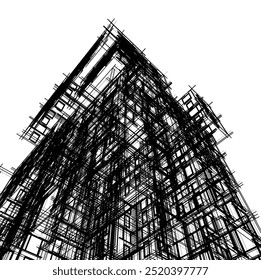 Modern building design 3d rendering 