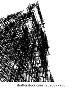 Design de construção moderno 3d renderização 