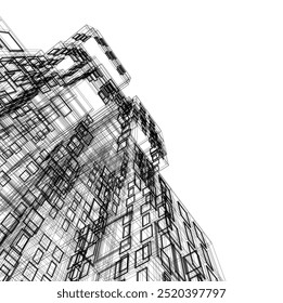 Renderización 3D de diseño de edificio moderno 