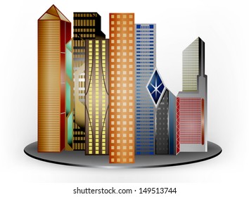 Modern building design vector on a white background
