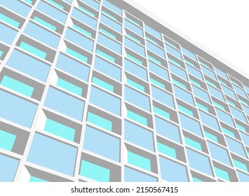 Dibujo vectorial de fachada de construcción moderna