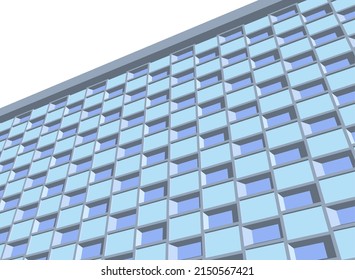 Dibujo vectorial de fachada de construcción moderna