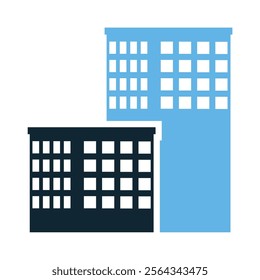 Modern Building Icon - Minimalist Urban Architecture Design of Residential and Commercial Buildings for Real Estate, Construction, and City Development Projects