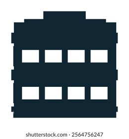 Modern Building Icon - Minimalist Urban Architecture Design of Residential and Commercial Buildings for Real Estate, Construction, and City Development Projects