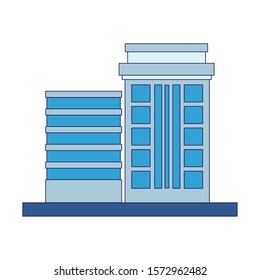 modern building icon over white background, vector illustration
