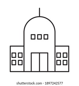 modern building icon over white background, line style, vector illustration