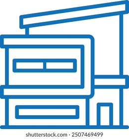 Vector de iconos de edificios modernos. icono de la casa (versión azul) 