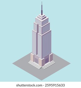 Modern building illustration designed in 2.5D style