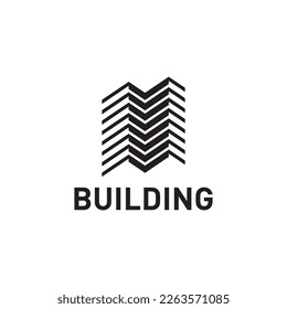 modern building illustration logo. elegant, luxurious and sturdy. suitable for the real estate industry, contractors, finance and insurance businesses
