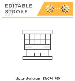 Modern building line icon