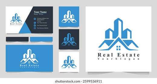 Modern building logo design with home and building style city building Logo and business card design
