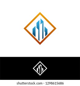 Modern Building logo design template vector - Vector