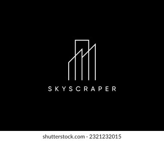 Modern building logo design template for architecture, cityscape, skyscraper, property, real estate and construction.