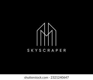 Modern building logo design template for architecture, planning, structure, property, real estate and construction.